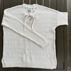 OLD NAVY LACE-UP KNIT SWEATER!!